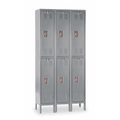 Hallowell Wardrobe Locker, 45 in W, 18 in D, 78 in H, (2) Tier, (3) Wide, Dark Gray U3588-2HG