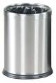 Rubbermaid Commercial 3-1/2 gal. Round Trash Can, Silver, 9 1/2 in Dia, None, Steel FGWHB14SS