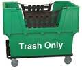Zoro Select Material Handling Cart, Green, Trash Only N1017261-GREEN-TRASH