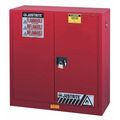 Justrite Flammable Safety Cabinet, 30 Gal., Red 893001