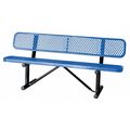 Zoro Select Outdoor Bench, 72 in. L, 24 in. W, Blue 4HUT2