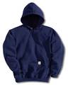 Carhartt Hooded Sweatshirt, Navy, Cotton/PET, 3XL K121-472 3XL REG