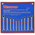 Westward Combo Wrench Set, Antislip, 3/8-3/4 in, 6Pc 4JMC6