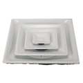 Zoro Select 6 to 12 in Square 3 Cone Ceiling Diffuser, White 4JRL3
