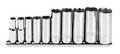 Proto 3/8" Drive Deep Socket Set SAE 10 Pieces 5/16 in to 7/8 in , Full Polish J52111