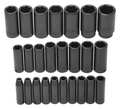 Proto 1/2" Drive Deep Impact Socket Set Metric 25 Pieces 8 to 36 mm , Black Oxide J74216