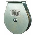 Zoro Select Pulley Block, Wire Rope, 1/4 in Max Cable Size, 800 lb Max Load, Zinc Plated 4JX77