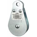 Zoro Select Pulley Block, Wire Rope, 3/16 in Max Cable Size, 600 lb Max Load, Zinc Plated 4JX70