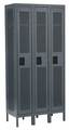 Zoro Select Wardrobe Locker, 45 in W, 18 in D, 78 in H, (1) Tier, (3) Wide, Gray 4KCL9