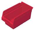 Akro-Mils 20 lb Shelf Storage Bin, Plastic, 6 5/8 in W, 6 in H, Red, 11 5/8 in L 30090RED