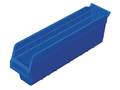 Akro-Mils 25 lb Shelf Storage Bin, Plastic, 4 1/8 in W, 6 in H, 17 7/8 in L, Blue 30048BLUE