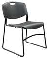 Zoro Select Stacking Chair Plastic Black 4KK08