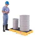 Ultratech Drum Spill Containment Pallet, 88 gal Spill Capacity, 2 Drum, 3000 lb., Polyethylene 2329