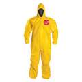 Dupont Coveralls, 12 PK, Yellow, Tychem(R) 2000, Adhesive QC127BYLLG001200