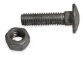 Zoro Select Carriage Bolts, Steel, 3/8 In Dia., PK10, Length: 2 in 4LVK1