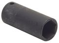 Westward 1/2 in Drive Impact Socket 7/16 in Size 6 pt Standard Depth, Black Oxide 4LXV2