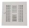 Zoro Select Sidewall/Ceiling Register, 7.75 X 7.75, White, Steel 4MJH1