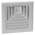 Zoro Select 10 in Square 3-Way Multilouver Ceiling Diffuser, White 4MJJ4