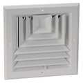 Zoro Select 8 in Square 3-Way Multilouver Ceiling Diffuser, White 4MJJ3