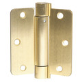 Zoro Select 1 3/4 in W x 3 1/2 in H Satin Brass Spring Hinge 4PA90