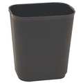 Zoro Select 3-1/2 gal Rectangular Trash Can, Black, 8 1/4 in Dia, None, Fiberglass 4PGL4
