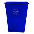 Tough Guy 23 gal Rectangular Trash Can, Blue, 11 1/2 in Dia, Open Top, Plastic 4PGU9