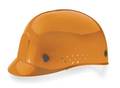 Msa Safety Bump Cap, Front Brim, Perforated Sides, Pinlock Suspension, 6 1/2 to 8, Orange 10033654
