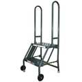 Tri-Arc 44 in H Steel Tilt and Roll Ladder, 2 Steps, 300 lb Load Capacity KDMF102166