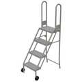 Tri-Arc 64 in H Steel Tilt and Roll Ladder, 4 Steps, 450 lb Load Capacity KDMF104166