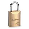 Master Lock Padlock, Keyed Alike, Standard Shackle, Rectangular Brass Body, Boron Shackle, 25/32 in W 6830NKA