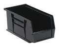 Quantum Storage Systems 30 lb Hang & Stack Storage Bin, Polypropylene, 5 1/2 in W, 5 in H, 10 7/8 in L, Black QUS230CO