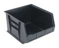 Quantum Storage Systems 75 lb Hang & Stack Storage Bin, Polypropylene, 16 1/2 in W, 11 in H, 18 in L, Black QUS270CO
