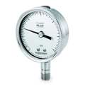 Ashcroft Pressure Gauge, 0 to 160 psi, 1/4 in MNPT, Stainless Steel, Silver 351009SW02LXLL160