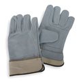 Condor Leather Palm Gloves, Cow Split, Gray, S, PR 4TJU3