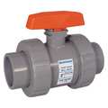 Hayward Flow Control Ball Valve, True Union, 2", PVC/EPDM, Full Port, S/T TBH1200ASTE0000