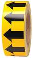 Brady Pipe Marking Arrow Tape, Yellow/Black, 2 in x 90 ft, Vinyl, 720 Arrows per Roll, Max Temp 180F 91420