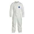 Dupont Collared Disposable Coveralls, White, Tyvek(R) 400, Zipper TY120SWHMD0025VP