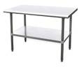 Zoro Select Fixed Work Table, SS, 60" W, 30" D 4UEJ7