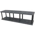 Structural Plastics Freestanding Plastic Shelving Unit, Open Style, 24 in D, 96 in W, 27 in H, 2 Shelves, Black S9624B