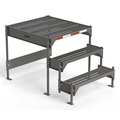 Ega Custom Work Platform, 3 Steps, Modular, 35"W x 39"L Platform, Adjustable to 24"-27"H, Style 1 CW1-27-3-3