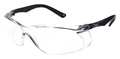 Condor Safety Glasses, Anti-Scratch, Frameless, Wraparound, Soft End Tip, Black Arm, Clear Lens 4VCK2