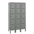 Hallowell Box Locker, 36 in W, 15 in D, 66 in H, (3) Wide, (15) Openings, Dark Gray U3256-5A-HG