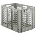Ssi Schaefer Straight Wall Container, Gray, Polypropylene, 23 3/4 in L, 16 in W, 17 in H EF6423.GY1