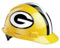 Msa Safety Front Brim NFL Hard Hat, Type 1, Class E, One-Touch (4-Point), Green 818395