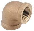 Zoro Select Brass Elbow, 90 Degrees, FNPT, 1-1/2" Pipe Size 82100-24