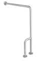 Zoro Select 30" L, Wall Mounted, Left, Stainless Steel, Grab Bar Floor-to-Wall, Satin With Textured Finish 4WMH2