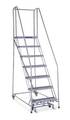 Cotterman 100 in H Stainless Steel Rolling Ladder, 7 Steps, 450 lb Load Capacity 1007R2630A3E10B4SSP6