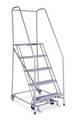 Cotterman 80 in H Steel Rolling Ladder, 5 Steps, 450 lb Load Capacity 1005R2630A1E10B4C1P6