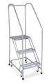 Cotterman 60 in H Steel Rolling Ladder, 3 Steps, 450 lb Load Capacity 1203R1820A1E12B3C1P6