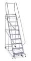 Cotterman 130 in H Steel Rolling Ladder, 10 Steps, 450 lb Load Capacity 1010R2632A1E10B4C1P6